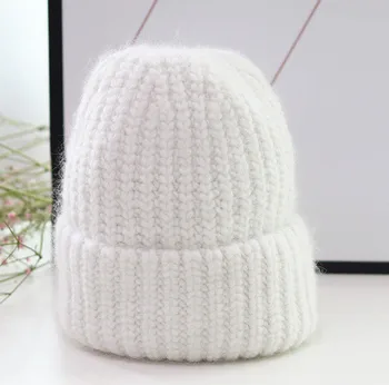 Blana de Iepure căciuli tricotate capace de Iarna femei casual solid gros cald Chelioși pălării gorros