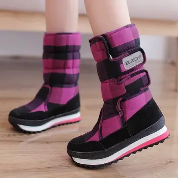 Blana groasă cald cizme de iarna pentru femei pantofi 2021 noua moda cârlig&bucla de mid-calf pantofi de iarna femeie platforma cizme de zăpadă Botas Mujer