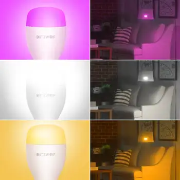 BlitzWolf Wifi Smart LED Bec AC100-240V RGB+CW 9W E27 APP Smart LED Bulb Lampa de Lucru Cu Alexa Google Asistent de la Distanță IR