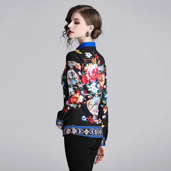BLLOCUE Femei Pista Tricouri 2019 Moda Elegant Papion Guler Floare de Imprimare Bluza cu Maneci Lungi Tricou OL Munca Purta Cămașă de Afaceri