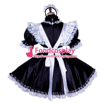 Blocabil Sissy menajera rochie din satin Uniformă cosplay costum adaptate[G1775]