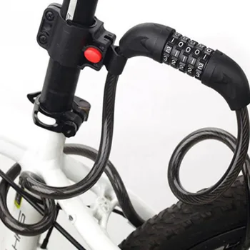 Blocare biciclete Cod format din 5 Cifre Combinație de Biciclete de Blocare de Securitate de Sârmă din Oțel Anti-cut Ciclism Blocare Anti-furt Cu Suport