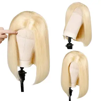 Blonda Peruci Fata Dantelă Direct Brazilian Virgin Păr Uman 13x4x1 Bob Lace Frontală Peruci 10