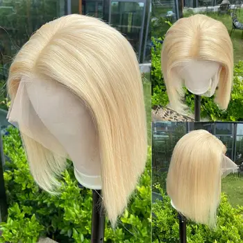 Blonda Peruci Fata Dantelă Direct Brazilian Virgin Păr Uman 13x4x1 Bob Lace Frontală Peruci 10