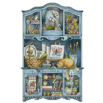 Blue handmade mic cabinet modele Numărat cruciulițe 11CT 14CT 18CT DIY Chineză goblen Kit de Broderie Manual Seturi