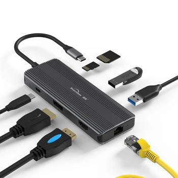 Blueendless Hub USB 3.0 Multi HDMI DP RJ45 Carde Cititor USB Splitter pentru MacBook Pro de Accesorii pentru Calculator de Tip C USB C Dock