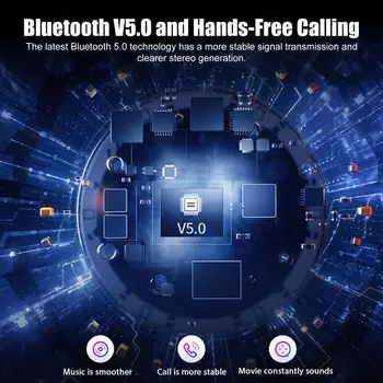 Bluetooth 5.0 Cască TWS Pavilioane Wireless Căști 8D HD Sunet Surround Stereo Căști pentru Ureche Touch Control Hands-Free