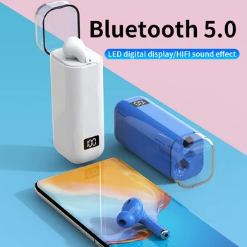 Bluetooth 5.0 set de Căști fără Fir, Căști de Telefon ultra-Capacitate mare de Încărcare Cutie 9D de Reducere a Zgomotului HIFI Stereo Sport rezistent la apa