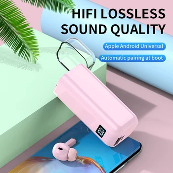 Bluetooth 5.0 set de Căști fără Fir, Căști de Telefon ultra-Capacitate mare de Încărcare Cutie 9D de Reducere a Zgomotului HIFI Stereo Sport rezistent la apa