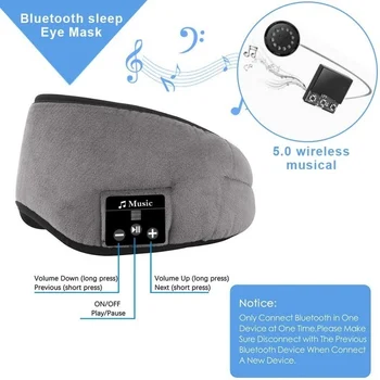 Bluetooth 5.0 Wireless Stereo Masca de Ochi de Somn Bentita Căști Muzica Căști de Anulare a Zgomotului Masca de Dormit Curea Ajustabilă