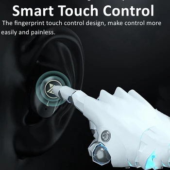Bluetooth Casti 5.1 Touch Control Wireless Căști HiFi Sport rezistent la apa Earbdus setul cu Cască Bluetooth Cu Microfon LED