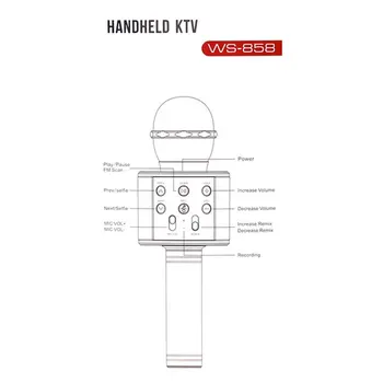 Bluetooth Karaoke Microfon Microfon Wireless Bucatar Difuzor Portabil Microfone Jucător Cântând Recorder Microfon