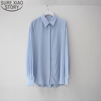 Bluza Femei Tricouri Topuri Casual Albastru Blusas Mujer De Moda 2020 Plus Dimensiune 3XL coreeană de Moda de Îmbrăcăminte Guler Bluza 11004