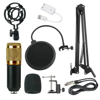 BM-800 Microfon cu Condensator Kit de Rețea de Înregistrare Microfon, placa de Sunet USB NB35 prevenitorul de Erupție Microfon