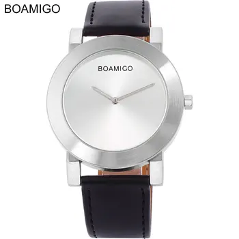 BOAMIGO Brand de Ceasuri Fashion Casual Bărbați Cuarț Ceas de Afaceri Subțire Caz de Ceasuri de mana din Piele Curea Ceas Relogio Masculino