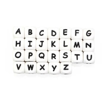 BOBO.CUTIE 100-1000pcs Scrisoare Alfabet Margele de Silicon Personalizate cu Numele Copilului Dentitie Margele Suzeta Lant de Mestecat Margele Colier
