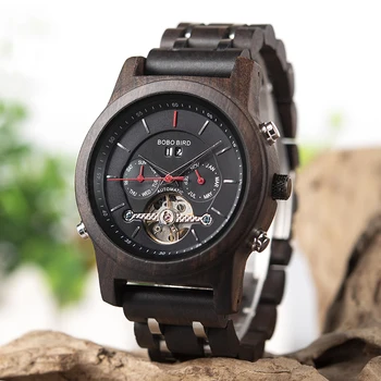 BOBO PASĂRE Ceasuri Mecanice Barbati Top Brand de Lux din Lemn Uita-montre homme automatique W-Q27
