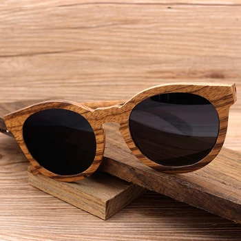 BOBO PASĂRE de Lemn ochelari de Soare Femei Bărbați Sticlă Polaroid Ochelari de UV400 Lentile Gri Grava Picioare cu Lemn Cutie de Cadou Dropshipping OEM