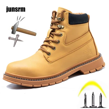 Bocanci de Protectie pantofi de Mens Steel toe boots Anti-knock anti-piercing bărbați încălțăminte de protecție încălțăminte de protecție indestructibil