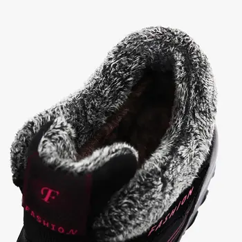 Bocanci femei pantofi 2021 nou cald blană de zăpadă glezna cizme de sex feminin mare pană dantela-up pantofi de iarna impermeabile femei cizme de iarna