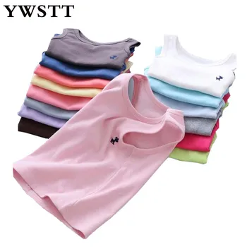 Bomboane de Culoare pentru Copii Vesta Plaja Camisoles Lenjerie pentru Copii din Bumbac tricouri fără Mâneci Fată Băiat Vesta din Bumbac Tricou Topuri