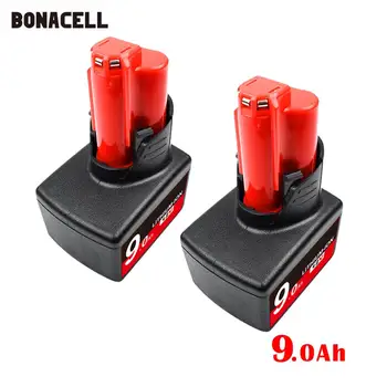 Bonacell 12V 9.0 Ah 9000mAh Litiu-ion de Înlocuire M12 Baterie pentru Milwaukee Baterii instrument de putere XC 48-11-2411 48-11-2420 L50