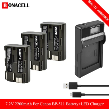 Bonacell BP-511A, BP-511, BP 511 511A BP511A Baterie Bateria+LCD USB Incarcator pentru Canon G6 G5 G3 G2 G1 EOS 300D 50D 40D 30D 20D 5D