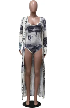 Bonnie Pădure Nouă Chic Banii Vorbesc Monokini Set De Două Bucăți De Vară De Moda Pentru Femei Bani Tipărite De Plajă Seturi Beachwears