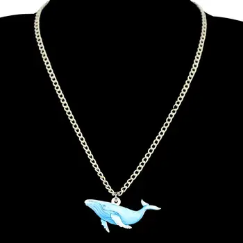 Bonsny Acrilice Ocean Albastru Balena Cercei Colier Guler Animal Seturi De Bijuterii Pentru Femei Fata Decoratiuni Accesorii