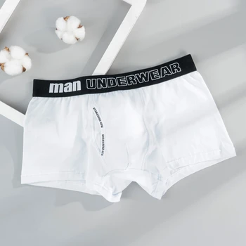 Boxer Barbati Lenjerie de corp pentru Bărbați Chiloți de Bumbac Respirabil Culoare Solidă pantaloni Scurți de sex Masculin Noi L-3XL Confortabil Casual Litere Boxeri