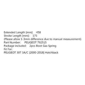 BOXI 2Qty Boot Șoc de Gaz de Primăvară Suportul de Ridicare a Propunerii Pentru PEUGEOT 307 3A/C [2000-2018] Hatchback Arcuri cu Gaz Lift Struts