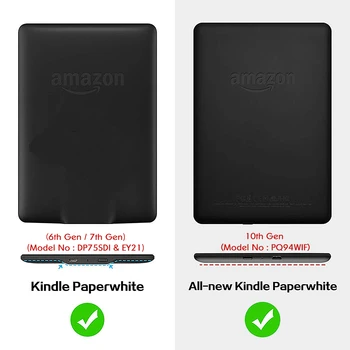 BOZHUORUI Caz pentru Kindle Paperwhite (10-Gen - 2018/Dedicat pentru Toate Paperwhite Generații) -cu Stand Pliabil/Curea de Mână/Sleep/Wake
