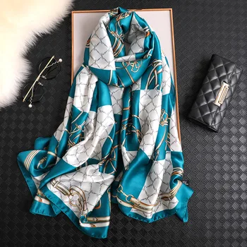 Brand de lux de designer eșarfă de mătase femei 2020 nou primavara-vara șaluri și împachetări moale lung pashmina foulard bandană doamnelor eșarfe