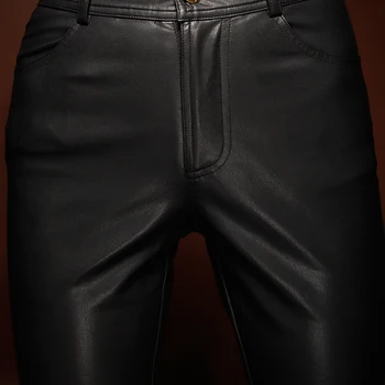 Brand de moda de Brevet lungime mai mare de piele pu pantaloni sex feminin 2020 toamna apring a fost subțire de agrement din piele pu Flare pantaloni wj2696