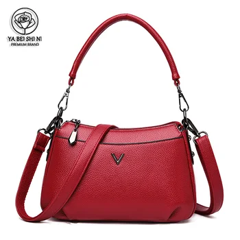 Brand de moda geantă de mână pentru femei geanta crossbody sac principal femme de înaltă calitate, Sac de Mesager doamnelor Roșu tote Simplu PU geantă din piele