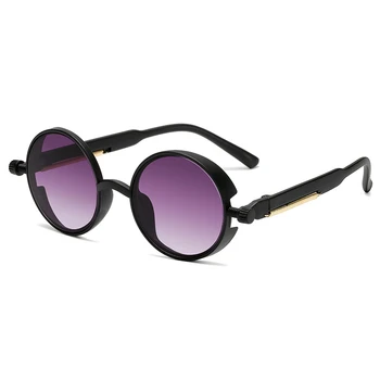 Brand Design Steampunk ochelari de Soare Femei Bărbați Vintage Rotund Punk Ochelari de Soare UV400 Shades Ochelari de Oculos de sol