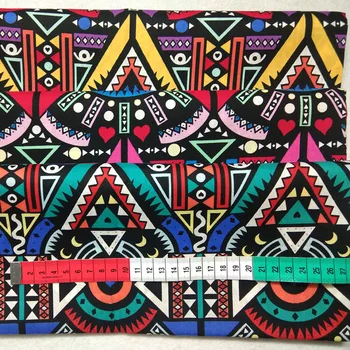 Brand New Vintage Stil African Abstract Totem Imprimat Bumbac Poplin Material 50x140cm Africa Tesatura Mozaic Pânză Rochie Ti
