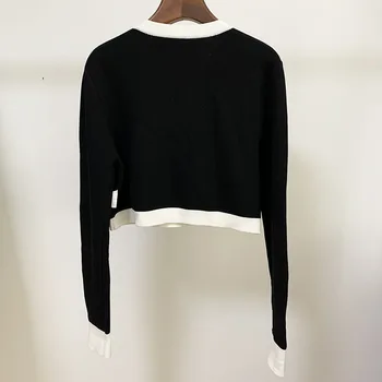 Brand Toamna Iarna Haine 2020 Casual Vintage O-gât Maneca Lunga Pulover tricotat pentru Femei de Lux Leu Butoane cardigan mujer