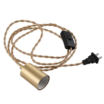 Brass Plug-In Swag Pandantiv Lumina Soclu E27 Cu 7 Picioare Set Cablul de alimentare Și În-Comutator de Linie Industrială de Epocă DIY Agățat de Iluminat
