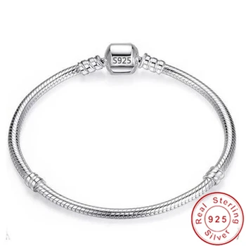 Bratara Fashion Argint 925 Șarpe Lanț Brățară & Brățară Bijuterii de Lux 16-23CM Femei Cadou
