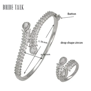 BrideTalk de Lux Unghi Aripa 2PC Brățară Inel Seturi de Bijuterii Dubai Mireasa Seturi de Bijuterii Pentru Femei Nuntă brincos para ca mulheres