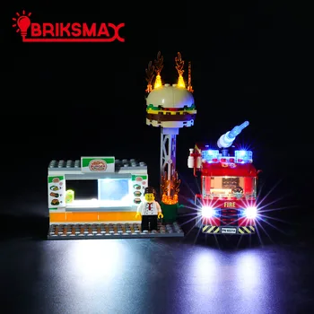 BriksMax Lumină Led-uri Kit Pentru 60214 Burger Bar de Salvare de Incendiu，(NU Include Modelul)