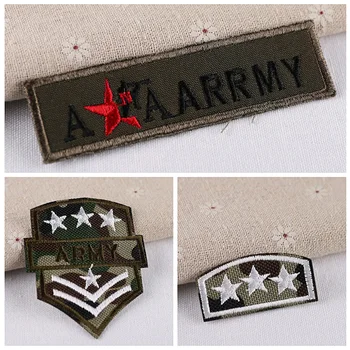 Brodate Armată Militar etichetele de Pe Haine Patch pentru Îmbrăcăminte Rucsac Velcro în aer liber Tactice Moralul Insigne