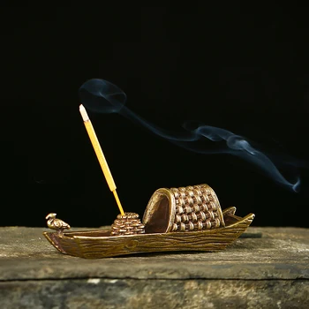 Bronz Antic Barca De Pescuit Zen Ornamente Tămâie Titularul Ceremonia Ceaiului Decoratiuni Accesorii Cupru Din China Masa De Decoruri