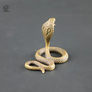 Bronz Antic Cobra Șarpe Boa Statuie Figurine Miniaturale De Cupru Birou Decoratiuni Ceai Animale De Companie Ornamente De Alama Prespapier Meserii