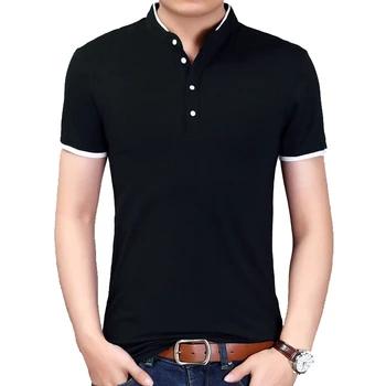 BROWON Vara Brand de Moda de Îmbrăcăminte pentru Bărbați Tricou Maneca Scurta Guler Mandarin Casual Tricou Barbati 2020 New Sosire