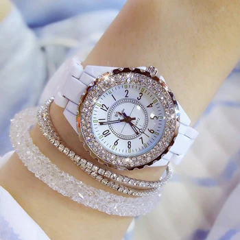 BS Brand de Lux pentru Femei Ceasuri de Moda Geometrice Strălucitor Diamant Zircon Cuarț Ceas Ceramica Doamnelor Încheietura Ceas Zegarek Damski