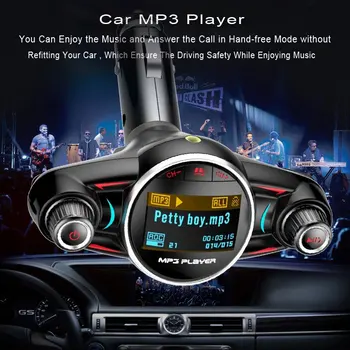 BT08 Auto Handsfree Bluetooth Wireless Kit FM Emițător LED-uri Audio, MP3 Player USB Încărcător FM TF, Aux Modulator Accesorii Auto
