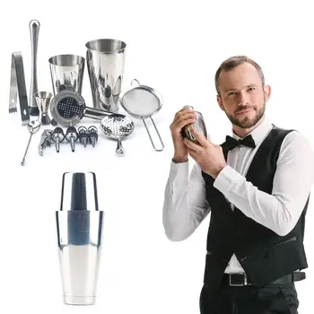Buc/set 450ml 600ml 800ml din Oțel Inoxidabil Cocktail Shaker Mixer Bea Barman Browser-Kit Bare de Instrumente Set Cu Vin, Raft Suport
