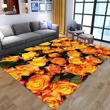 Bucurie Romantic Ziua Îndrăgostiților Covoare pentru camera de zi Acasă Covorul Roșu Trandafir Flori Imprimate 3D Dormitor Zonă de Covor Hol Mat